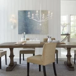 Lustre 6 Lumières Chandelier Blanc Annie -Lumière D'intérieur luminaire anglais classique 22100278 4R