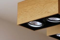 Mini Spot 2 Lumières En Chêne 22x12cm -Lumière D'intérieur luminaire bois LED 19070398 3R