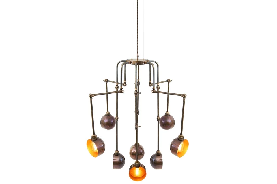 Lustre San Jose En Laiton Antique 3 Lustre San Jose En Laiton Antique – Image 3