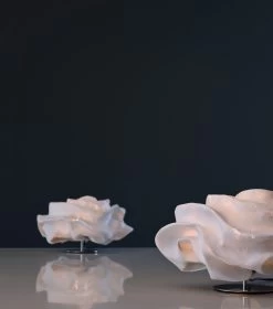 Lampe De Table Fleur Blanche En Tissu Simetech Nevo -Lumière D'intérieur luminaire tissu bois verre 16060516 2R