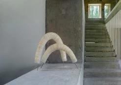 Arc Duo De Lampes De Table En Corde De Cellulose Blanche -Lumière D'intérieur luminaire tissu bois verre 19110005 2R