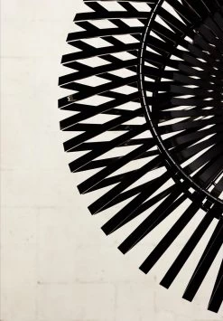 Lampadaire Graphique Noir V -Lumière D'intérieur luminaire tissu bois verre 19110008 3R