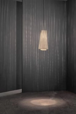 Tempo Andante Suspension Blanche évasée 9 Tempo Andante Suspension Blanche évasée -Lumière D'intérieur luminaire tissu bois verre 19110027 4R