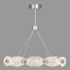 Lustre Aux Dix Cristaux Taillés Et éclairage LED