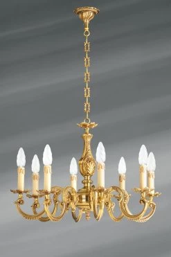 Lustre Bronze Louis XV Huit Lumières