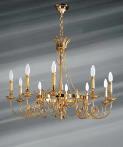 Lustre Bronze Style Directoire, Dix Lumières