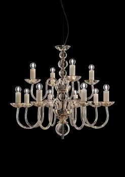 Lustre Contemporain 12 Lumières, 2 étages