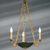 Lustre De Style Empire En Forme De Vasque évasée Et Laquée, Trois Lumières