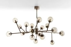 Lustre Design 18 Lumières En Métal Brun Dallas