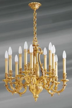 Lustre En Bronze Louis XV Douze Lumières