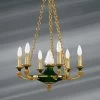 Lustre En Bronze Massif De Style Empire, Sept Lumières