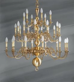 Lustre Hollandais Laiton Trente Lumières