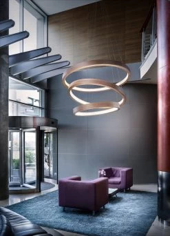 Lustre Libe 3 Anneaux En Bois Wengé