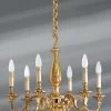 Lustre Louis XIV Bronze Massif Vieil Or Six Lumières
