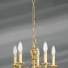 Lustre Louis XV Doré En Bronze Cinq Lumières