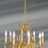 Lustre Louis XV En Bronze Doré Huit Lumières