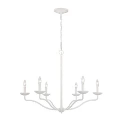 Lustre 6 Lumières Chandelier Blanc Annie
