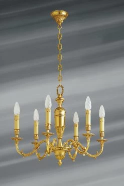 Lustre Style Louis XIV, En Bronze Massif à Six Lumières