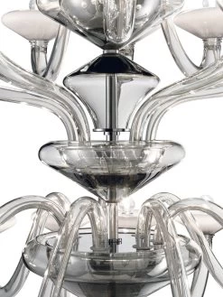 Windsor Lustre Contemporain En Cristal Gris Argent 24 Lumières -Lumière D'intérieur lustre venise murano excellence 21070162 2R