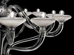 Windsor Lustre Contemporain En Cristal Gris Argent 24 Lumières -Lumière D'intérieur lustre venise murano excellence 21070162 3R