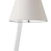 Moma Lampe De Table Design Chrome Et Tissu Blanc
