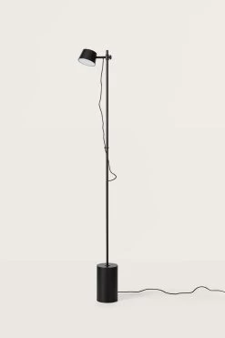 Nera Lampadaire Noir, Socle En Bois