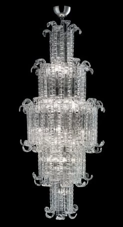 New Felci Lustre Art Déco En Cristal De Venise 18 Lumières