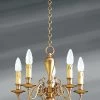 Petit Lustre En Laiton De Style Hollandais Cinq Lumières