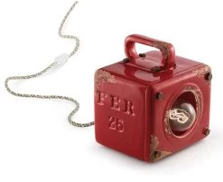 Petite Lampe à Poser Cube En Céramique Framboise