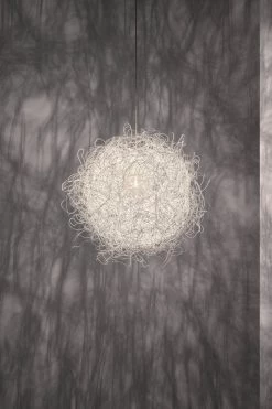 Pili Suspension Blanche En Fil D'acier Peint 40cm