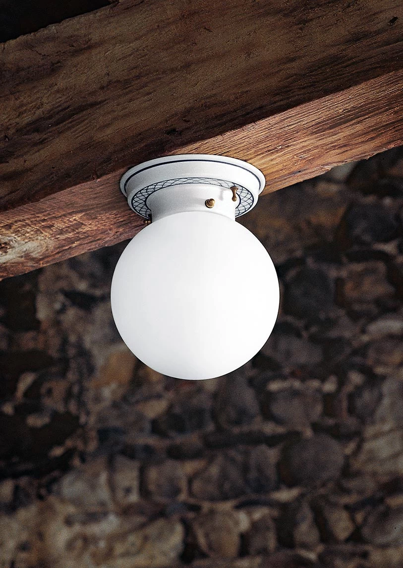 Plafonnier Boule En Céramique Blanche Et Bleue 1 Plafonnier Boule En Céramique Blanche Et Bleue