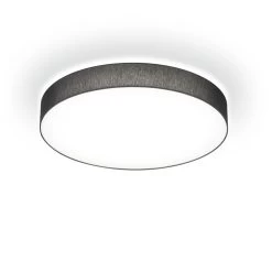 Plafonnier Rond En Chintz Noir Et Diffuseur Blanc 40cm