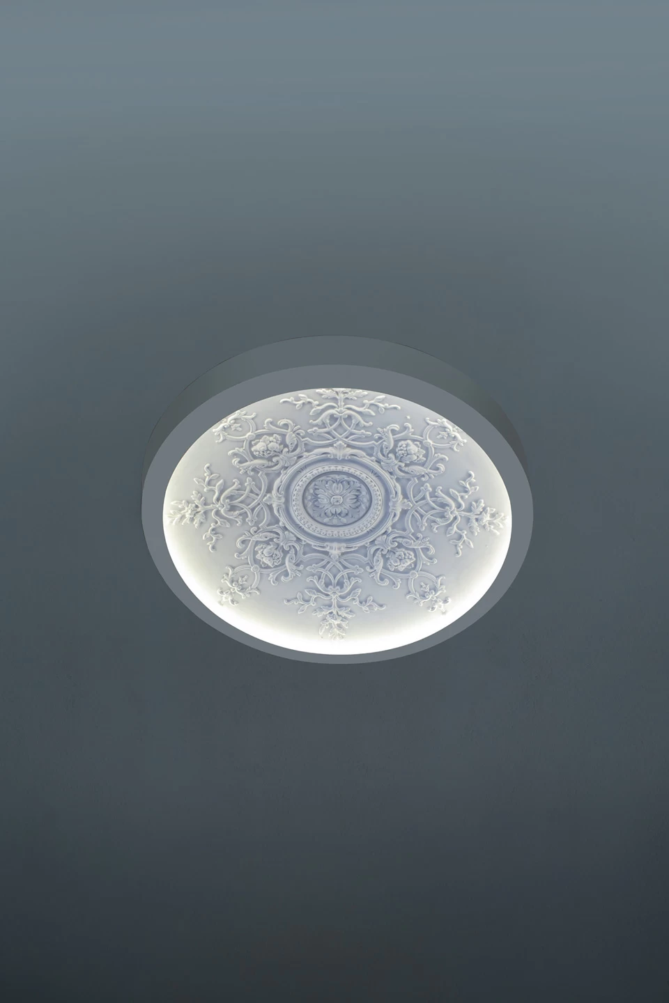 Plafonnier Style Classique, Motif Fleuri Forme Coupole Moyen Modèle 1 Plafonnier Style Classique, Motif Fleuri Forme Coupole Moyen Modèle