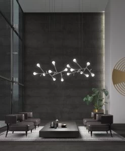 Rami Suspension Contemporaine En Verre 9 Lumières