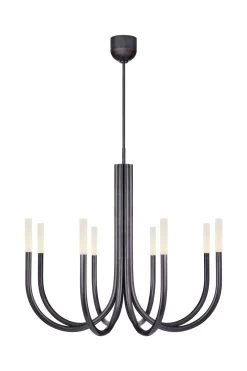 Rousseau Lustre 8 Lumières Finition Bronze Noir