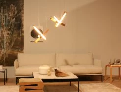 LED40 Suspension Scandinave En Croix En Bois De Noyer -Lumière D'intérieur scandinave bois led minimaliste 22120011 3R