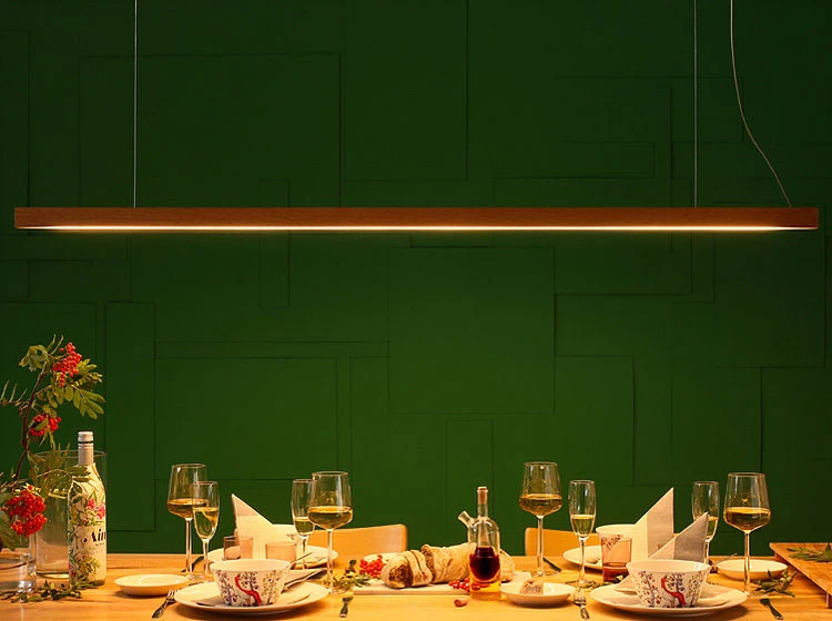 Led40 Suspension Linéaire En Chêne 160cm 3 Led40 Suspension Linéaire En Chêne 160cm – Image 3