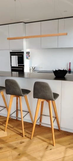 Led40 Suspension Linéaire En Chêne 160cm 9 Led40 Suspension Linéaire En Chêne 160cm -Lumière D'intérieur scandinave bois led minimaliste 22120014 4R