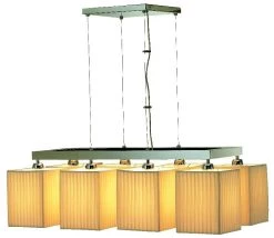 Shaula Lustre Contemporain 8 Lumières En Tissu Plissé Beige