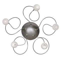 Snowball Applique Ou Plafonnier 5 Lumières Boules Blanches En Verre