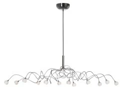 Snowball Ovale Lustre 12 Lumières Boules Blanches En Verre Opale