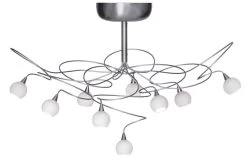 Snowball Plafonnier 9 Lumières Boules Blanches En Verre Opale