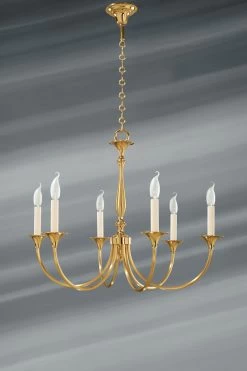 Sologne Lustre Chandelier 6 Lumières Doré
