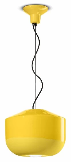 Suspension Contemporaine En Céramique Jaune Bellota