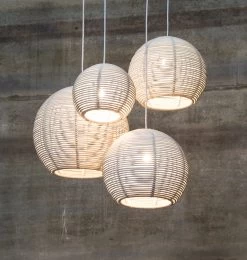 Suspension Boule En Rotin Noir 30cm -Lumière D'intérieur suspension design 18090219 4R