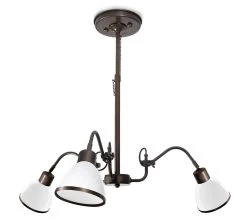 Suspension En Laiton Antique 3 Branches Articulées