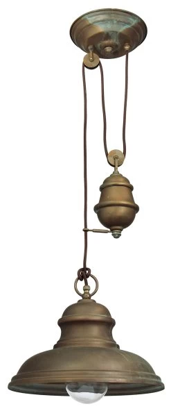 Suspension Monte-et-baisse En Laiton Vieilli