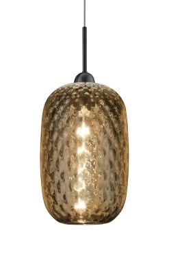 Suspension Noire Et Verre Ambré