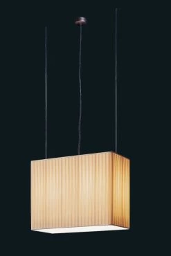 Suspension Rectangulaire En Soie Plissée Ivoire 55cm