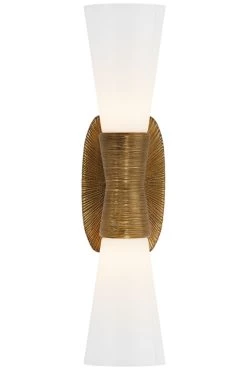 Utopia Applique Sablier Dorée Et Verre Blanc